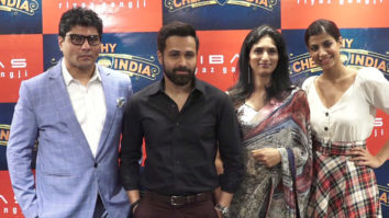 Emraan Hashmi & Shreya Dhanwanthary hosting a media event for the film Why Cheat India