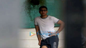 Ibrahim Ali Khan playing cricket at home in Juhu