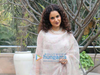 Kangana Ranaut snapped during interviews of Manikarnika - The Queen Of Jhansi at Novotel, Juhu
