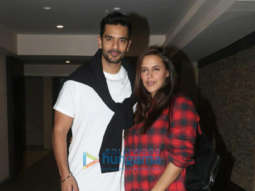 Neha Dhupia and Angad Bedi snapped at Rannvijay Singh’s residence in Khar
