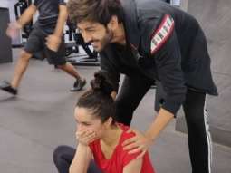 PHOTO ALERT! Kartik Aaryan turns gym trainer for Shraddha Kapoor