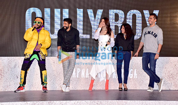 ranveer singh alia bhatt and others grace the trailer launch of gully boy 1
