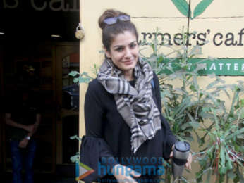 Raveena Tandon snapped at Farmers’ Cafe in Bandra