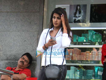 Rhea Chakraborty snapped at a salon in Bandra