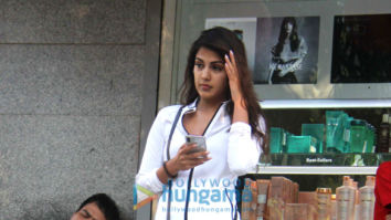Rhea Chakraborty snapped at a salon in Bandra