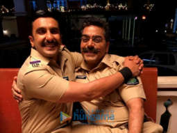 on the sets of the movie Simmba