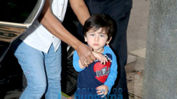 Taimur Ali Khan snapped at Soha Ali Khan’s residence in Bandra