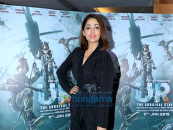 Vicky Kaushal, Yami Gautam and Paresh Rawal snapped promoting Uri in Juhu