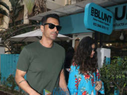 Arjun Rampal and Gabriella Demetriades spotted at BBlunt salon in Khar