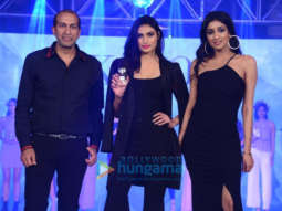 Athiya Shetty walks the ramp at the launch of the new fragrance from Kazo