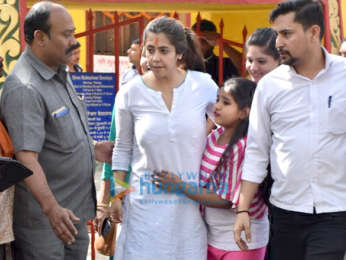 Ekta Kapoor and Jeetendra spotted at Shani Temple, Juhu