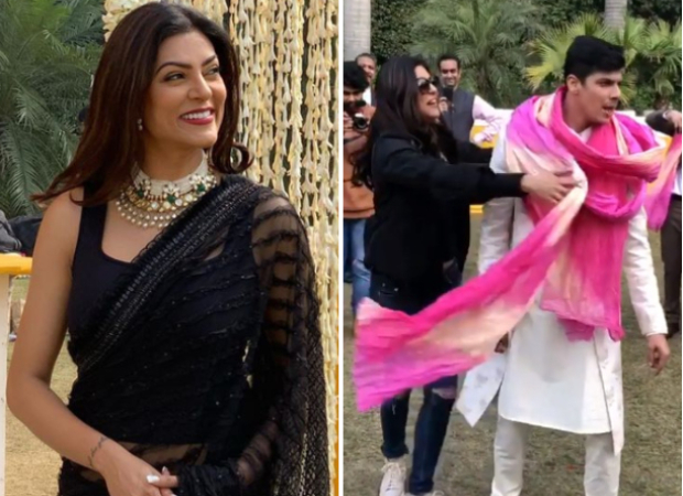 Sushmita Sen stuns in a black saree at a wedding with boyfriend Rohman Shawl, dances to her hit track 'Chunari Chunari' 