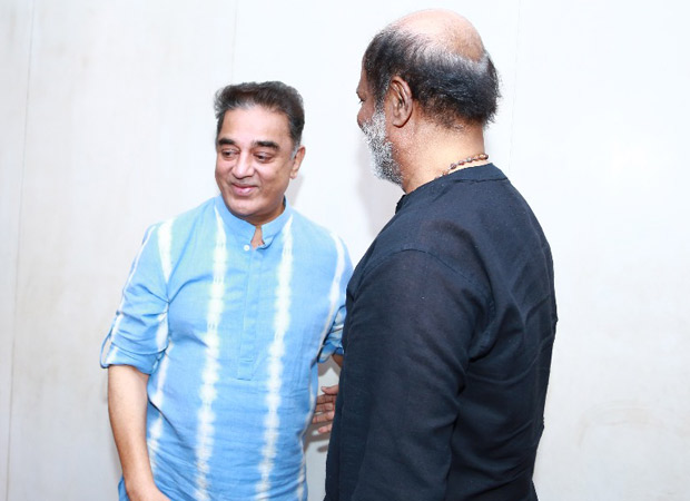 Rajinikanth and Kamal Haasan hug it out in this picture and it makes us wish if they would collaborate soon! 