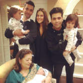 Karan Johar's twins Yash and Roohi turn two, Neha Dhupia shares a sweet of photo of her daughter Mehr meeting them