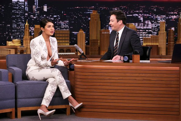 Priyanka Chopra reveals who took the COZY photo of her and husband Nick Jonas during Superbowl on Jimmy Fallon's The Tonight Show 