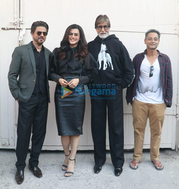 Shah Rukh Khan, Amitabh Bachchan and Taapsee Pannu snapped during Badla promotions at Mehboob Studio Shah Rukh Khan, Amitabh Bachchan and Taapsee Pannu snapped during Badla promotions at Mehboob Studio