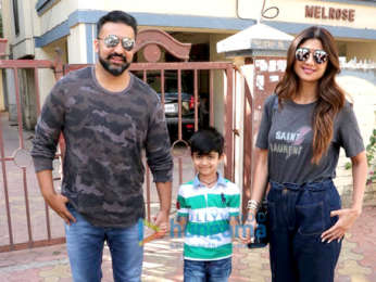 Shilpa Shetty snapped with family at Farmers’ Cafe