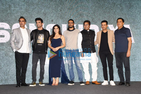 Sushant Singh Rajput, Bhumi Pednekar, Ronnie Screwvala and Manoj Bajpayee attend the press meet of the film ‘Sonchiriya’