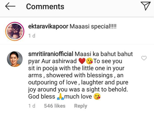 Ekta Kapoor shares a glimpse of her son Ravie Kapoor as ‘maasi’ Smriti Irani pays a visit to meet him