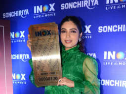 Bhumi Pednekar Spotted at Cinemaghar to promote her film Sonchiriya