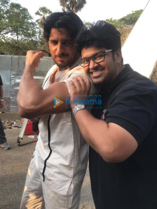 on the sets of the movie Marjaavaan