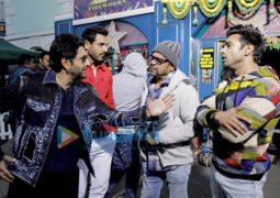 On the sets of the movie Pagalpanti