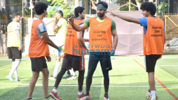 Ranbir Kapoor and Ishaan Khatter snapped during a football match