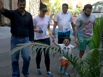 Saif Ali Khan, Kareena Kapoor Khan and Taimur Ali Khan snapped in Bandra