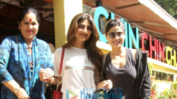 Shilpa Shetty snapped with her family at Chin Chin Chu restaurant in Juhu
