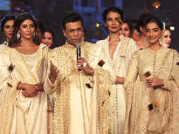 Sonam Kapoor Ahuja, Karan Johar & Shweta Bachchan on ramp for Abu Jani Sandeep Khosla show