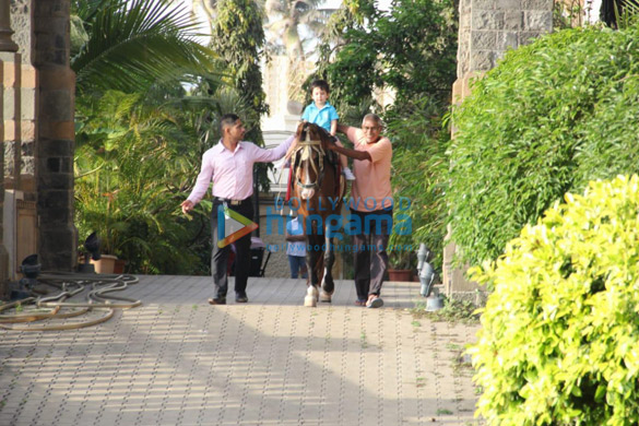 taimur ali khan snapped taking horse ride near amrita aroras residence 2