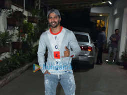 Varun Dhawan, Nikhil Dwivedi and Angad Bedi grace the special screening of the film ‘Kesari’ at Sunny Super Sound in Juhu
