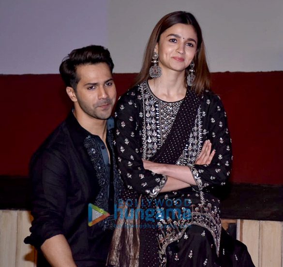 varun dhawan and alia bhatt snapped at the song launch of first class from kalank 10