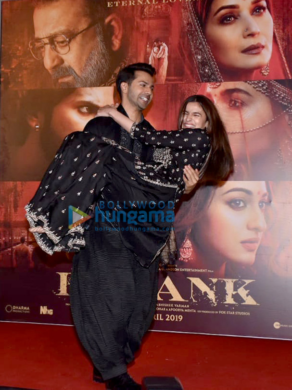 varun dhawan and alia bhatt snapped at the song launch of first class from kalank 7