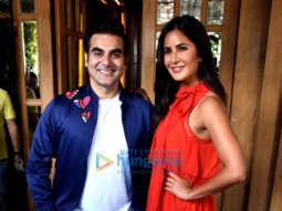 Arbaaz Khan and Katrina Kaif snapped on the sets of her new chat show