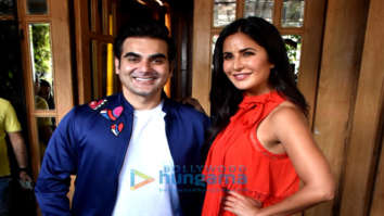 Arbaaz Khan and Katrina Kaif snapped on the sets of her new chat show