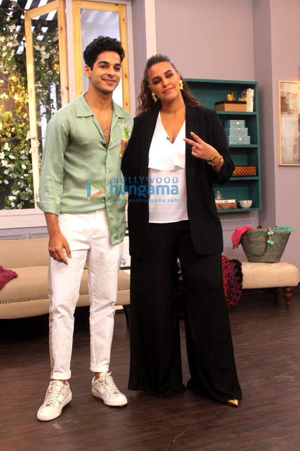rajkummar rao and ishaan khatter snapped with neha dhupia on the sets of bffs with vogue season 3 5