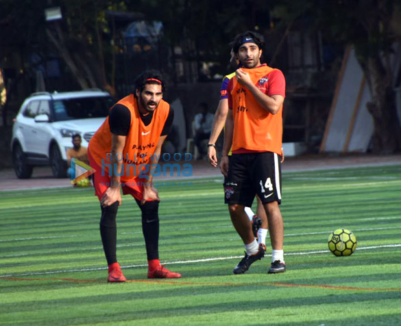 ranbir kapoor abhishek bachchan and others snapped during a football match 5 4