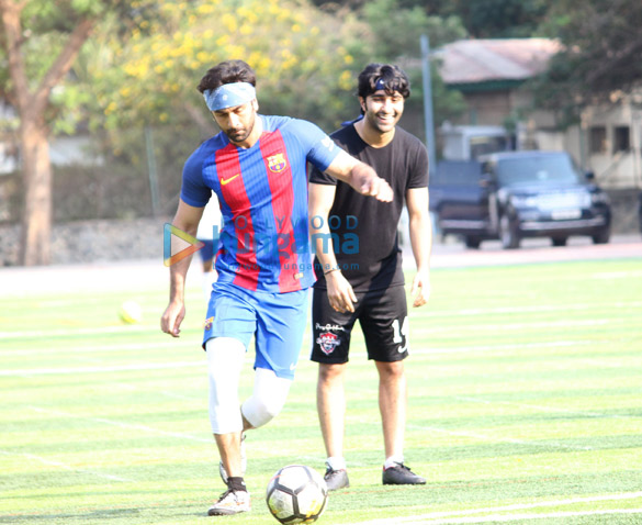 ranbir kapoor abhishek bachchan and others snapped during a football match 6 3