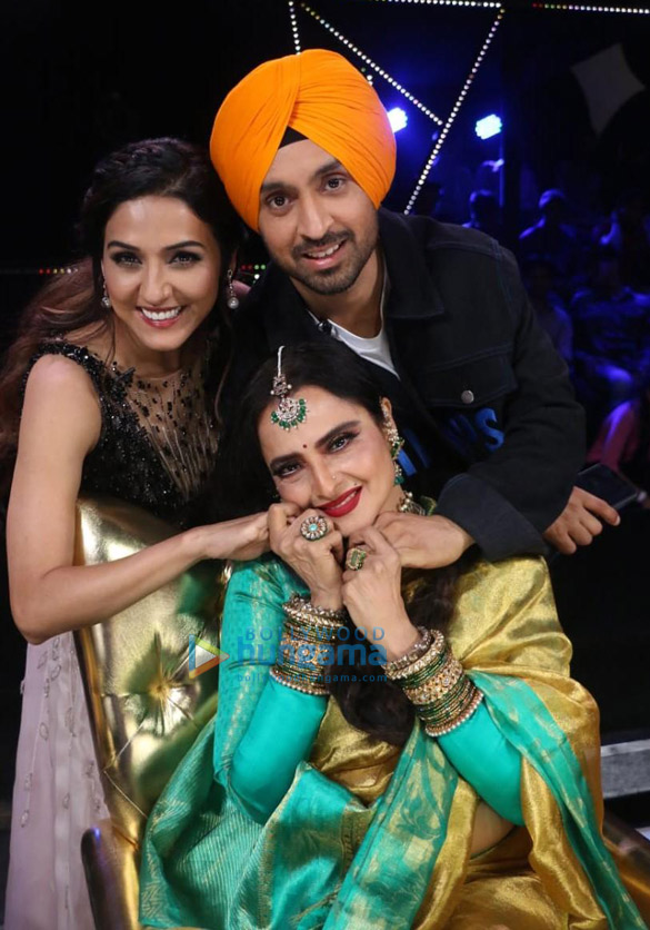 rekha snapped on the sets of rising star 2