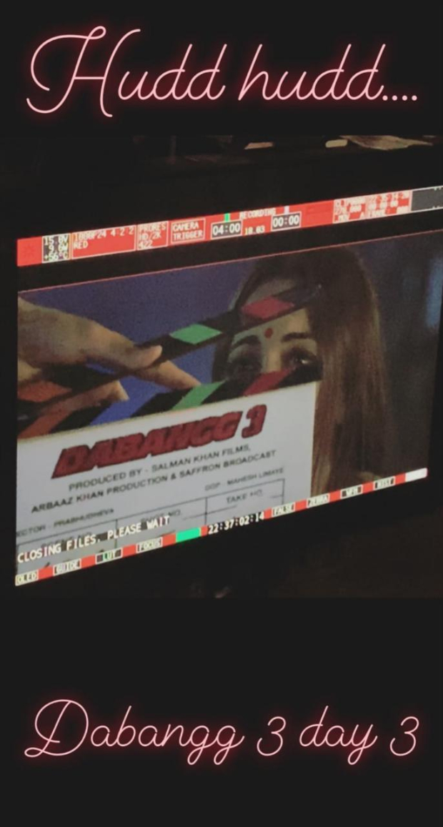 'Tere Mast Mast Do Nain': Sonakshi Sinha gives a glimpse of Rajjo while shooting for Dabangg 3
