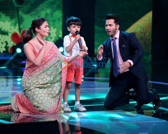 varun dhawan and alia bhatt snapped on the sets of saregama lil champs 2