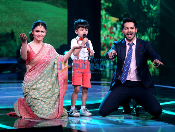 varun dhawan and alia bhatt snapped on the sets of saregama lil champs 4