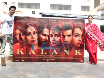 Varun Dhawan and Alia Bhatt snapped promoting their film Kalank