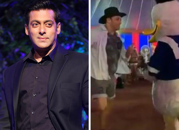 CUTE! Superstar Salman Khan dances with Donald Duck at the birthday party of nephew Ahil Sharma [watch video]