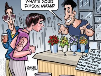 Bollywood Toons: Alcohol bottle in ‘Dil De Pyaar De’ heroine’s hand replaced with flowers!