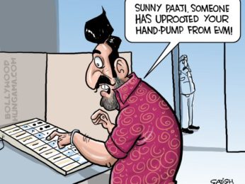 Bollywood Toons: Sunny Deol does elections campaigns with hand-pump!