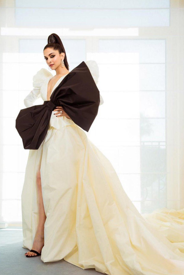 Cannes 2019 Day 1: Deepika Padukone is a SMOKESTORM in black and white Dundas couture at the French Rivera