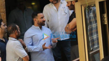 Photos: Saif Ali Khan and Bhushan Kumar at Ajay Devgn’s house