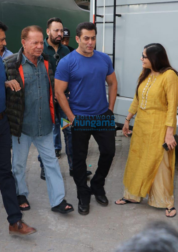 photos salman khan salim khan and alvira snapped promoting bharat at mehboob studios 3